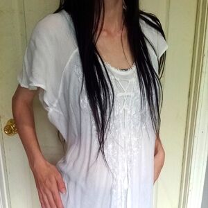 Sheer White Floor Length Fantasy Dress